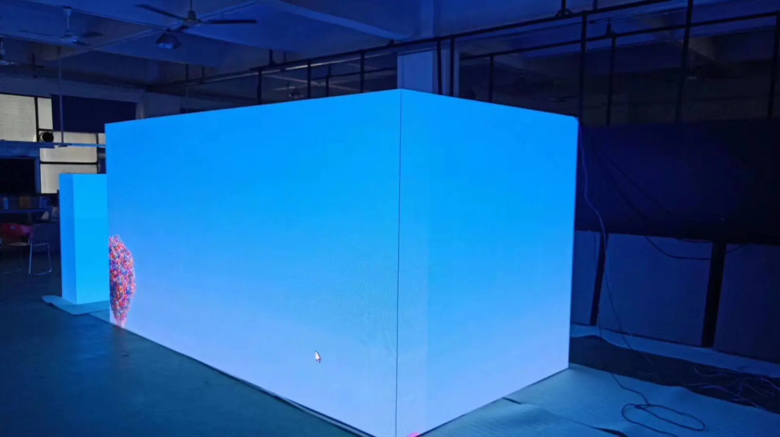 Large custom LED display cube installed for a Crocodile retail project